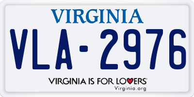 VA license plate VLA2976