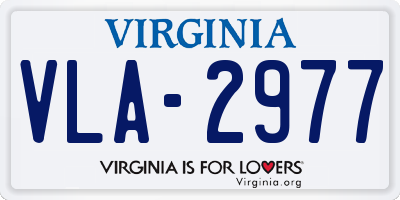 VA license plate VLA2977