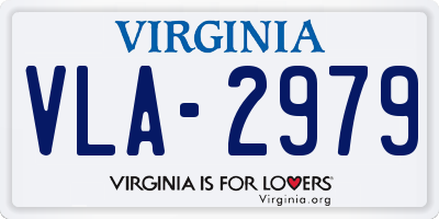 VA license plate VLA2979