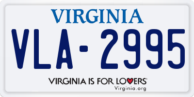VA license plate VLA2995