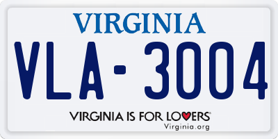 VA license plate VLA3004