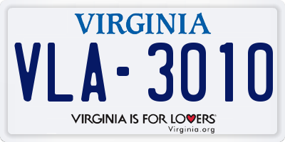 VA license plate VLA3010