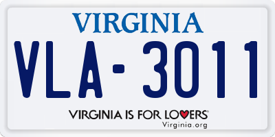 VA license plate VLA3011