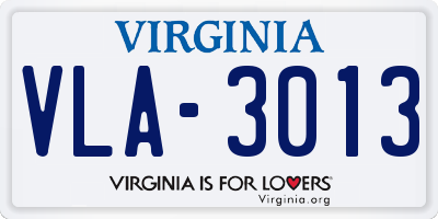 VA license plate VLA3013