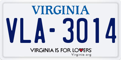 VA license plate VLA3014