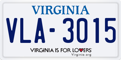 VA license plate VLA3015