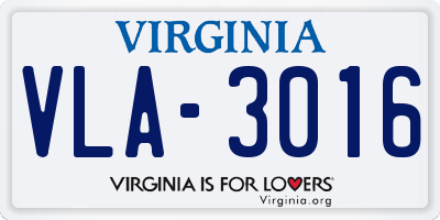 VA license plate VLA3016