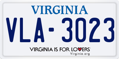 VA license plate VLA3023