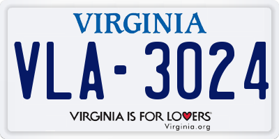 VA license plate VLA3024