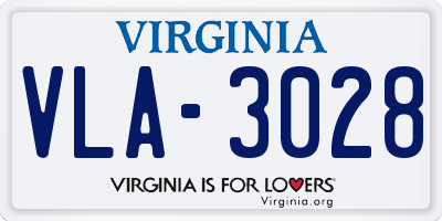 VA license plate VLA3028
