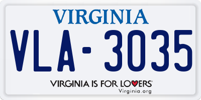 VA license plate VLA3035