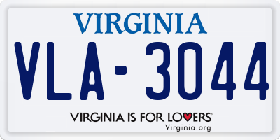 VA license plate VLA3044
