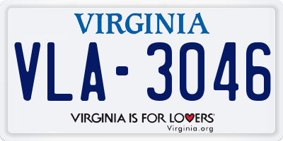 VA license plate VLA3046
