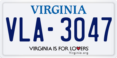 VA license plate VLA3047