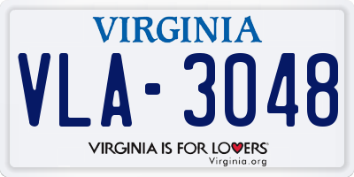 VA license plate VLA3048