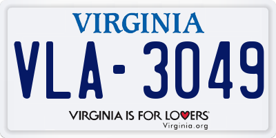 VA license plate VLA3049