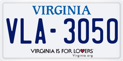 VA license plate VLA3050