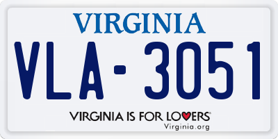 VA license plate VLA3051