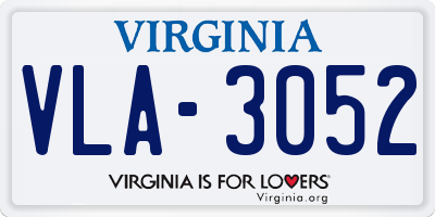 VA license plate VLA3052