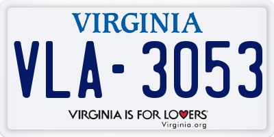 VA license plate VLA3053