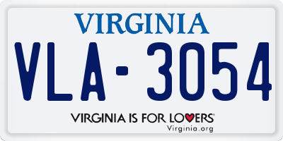 VA license plate VLA3054