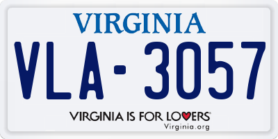 VA license plate VLA3057
