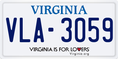 VA license plate VLA3059