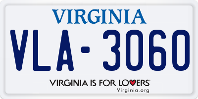 VA license plate VLA3060