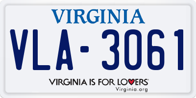 VA license plate VLA3061