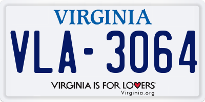 VA license plate VLA3064