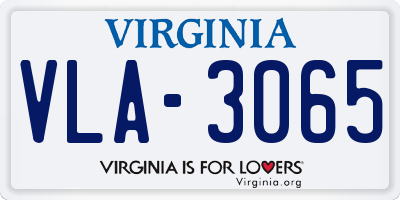 VA license plate VLA3065