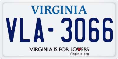 VA license plate VLA3066