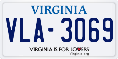 VA license plate VLA3069