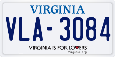 VA license plate VLA3084