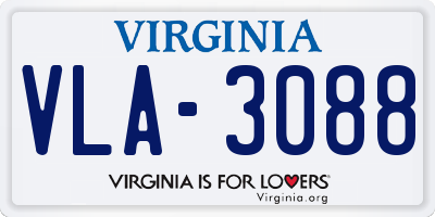 VA license plate VLA3088