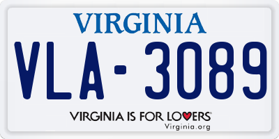 VA license plate VLA3089