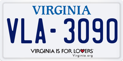 VA license plate VLA3090
