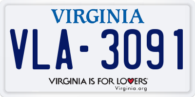 VA license plate VLA3091