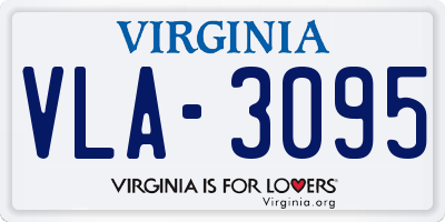VA license plate VLA3095