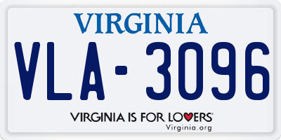 VA license plate VLA3096