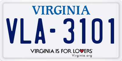 VA license plate VLA3101
