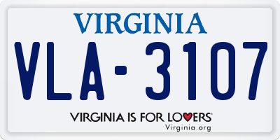 VA license plate VLA3107