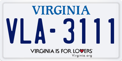VA license plate VLA3111