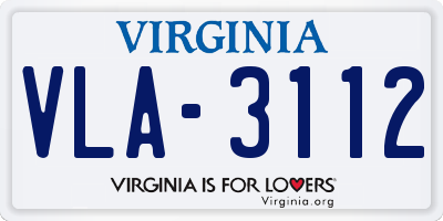 VA license plate VLA3112