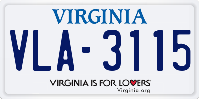 VA license plate VLA3115