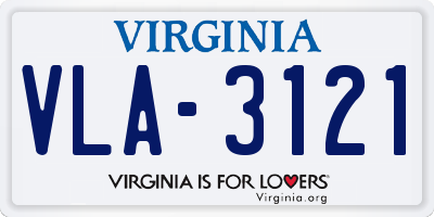 VA license plate VLA3121
