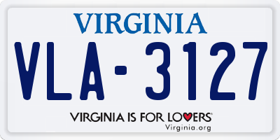 VA license plate VLA3127