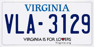 VA license plate VLA3129