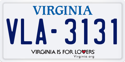 VA license plate VLA3131