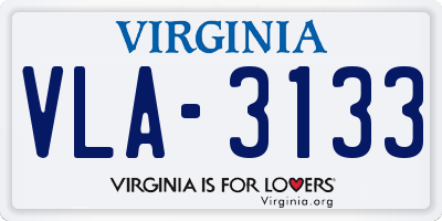 VA license plate VLA3133